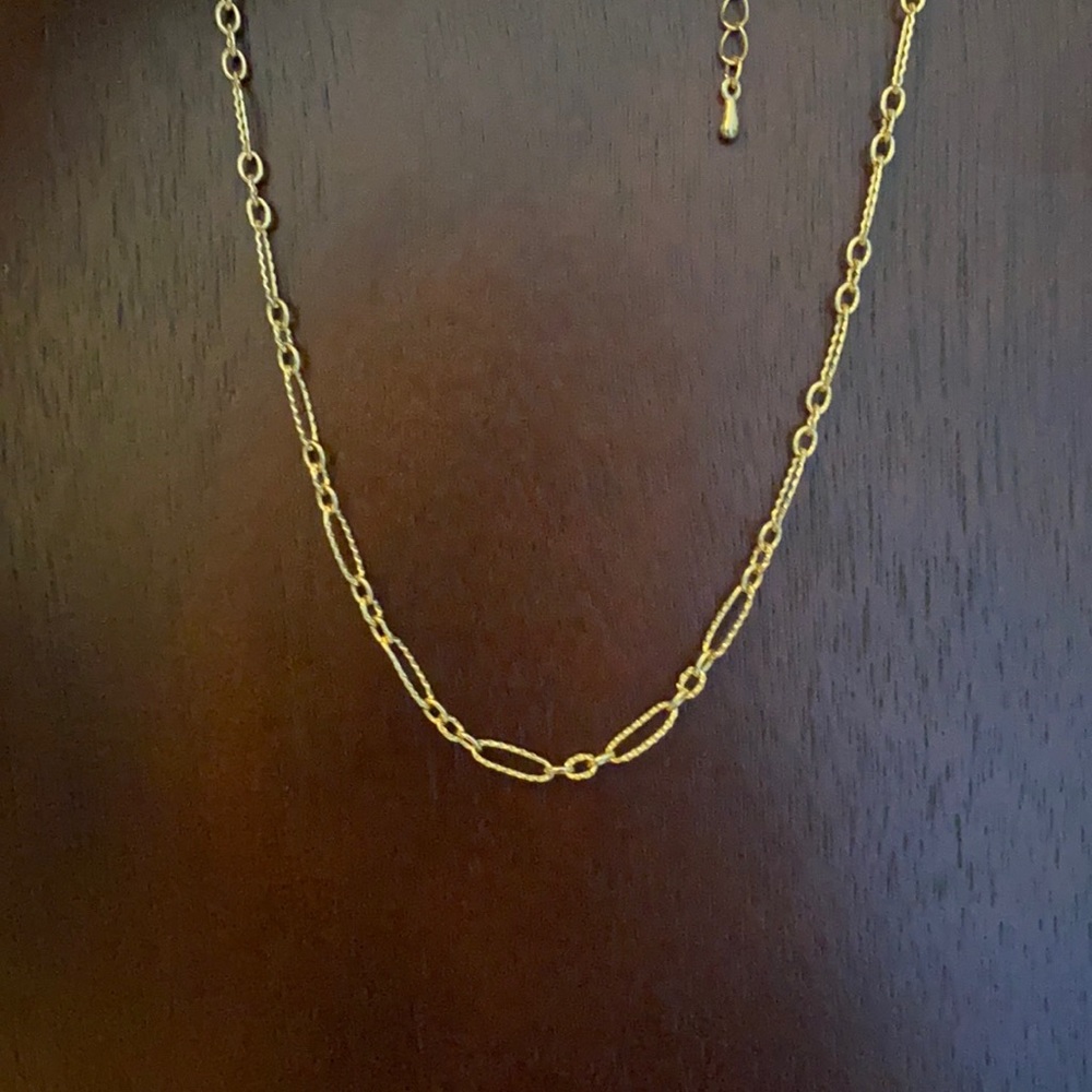 Gold plated paper clip inspired necklace
